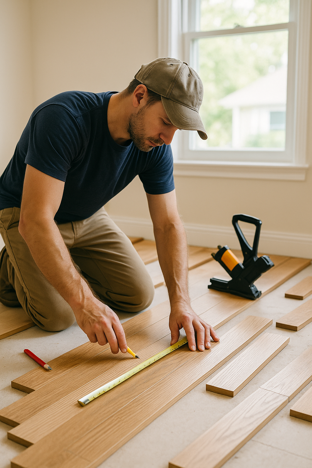 Property preparation professional working on an Old Town, Maine home